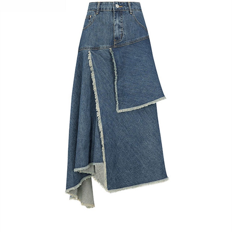 Spring Retro High Waist Denim Skirts