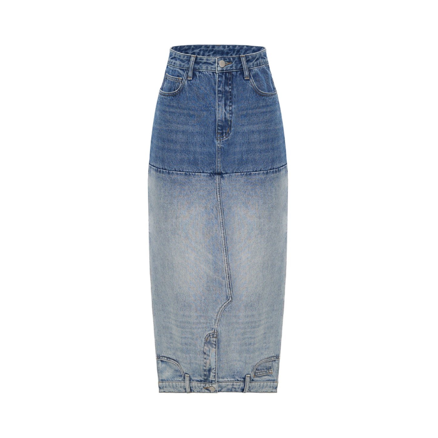 Washed Denim Long Skirts