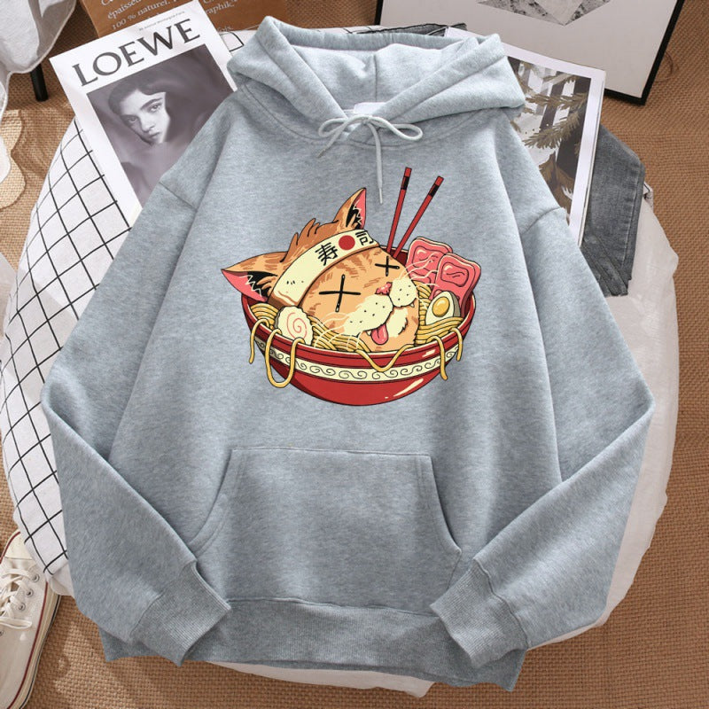 Japanese Ramen Samurai Cat Hoodie
