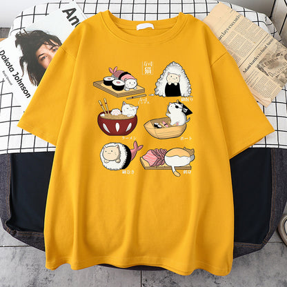 Cat Sushi Men's Cotton Tshirt