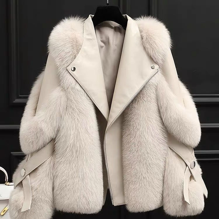 One-piece Fur Motorcycle Coat