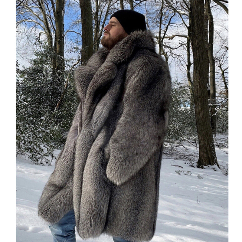 Men's  Fox Fur Long-cut Coat