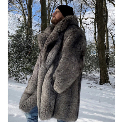 Men's  Fox Fur Long-cut Coat