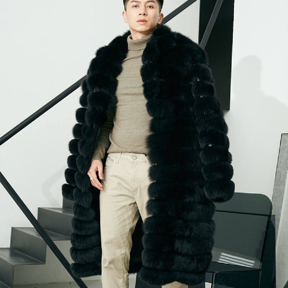 Men's Real Fur Long Coat