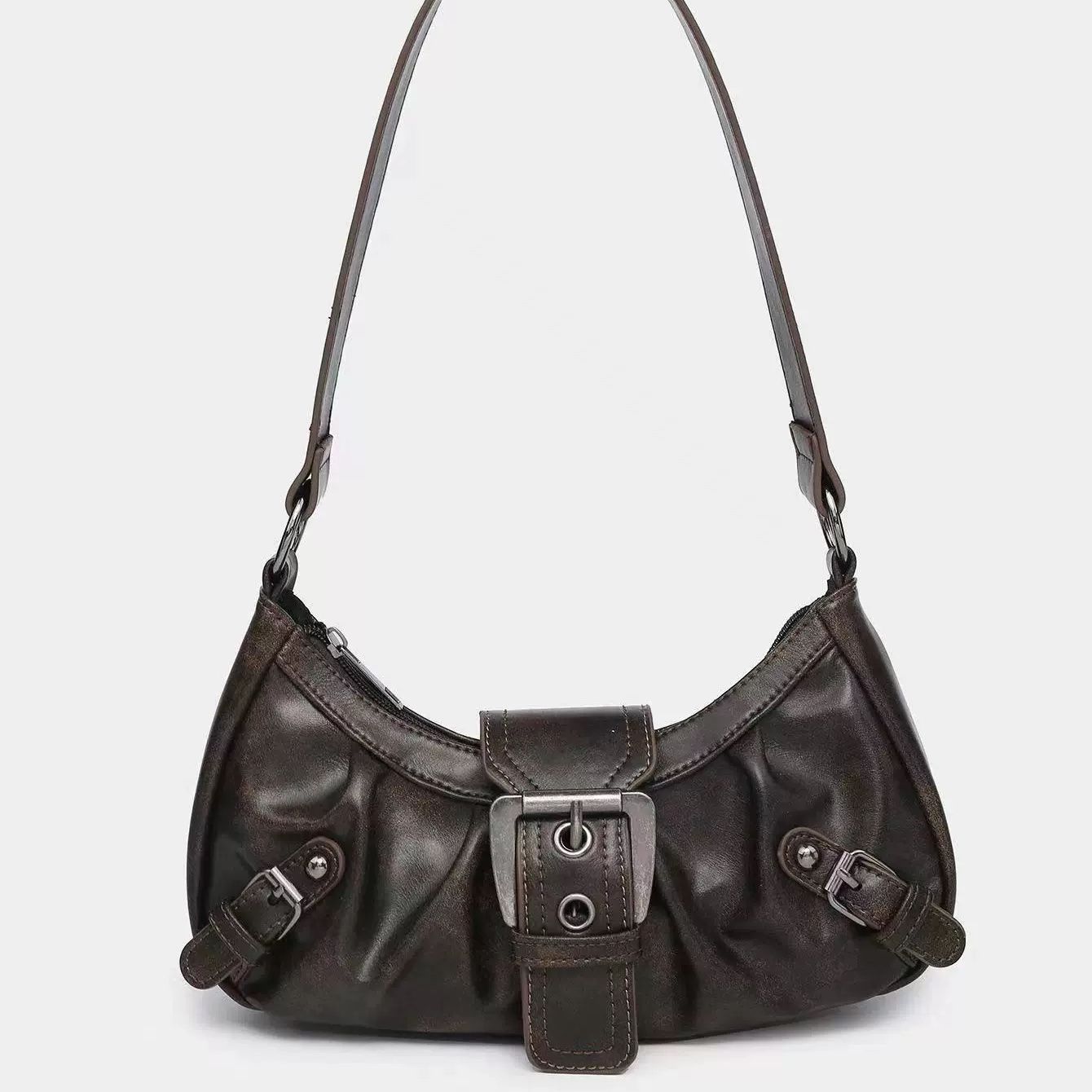 Vintage Two-tone Leather Shoulder Bag