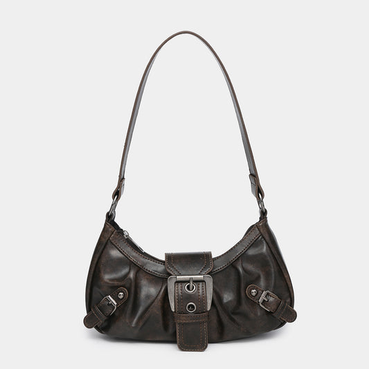 Vintage Two-tone Leather Shoulder Bag