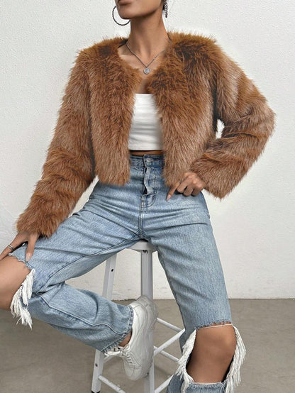 Thickened Warm Long-sleeved Fur Coat