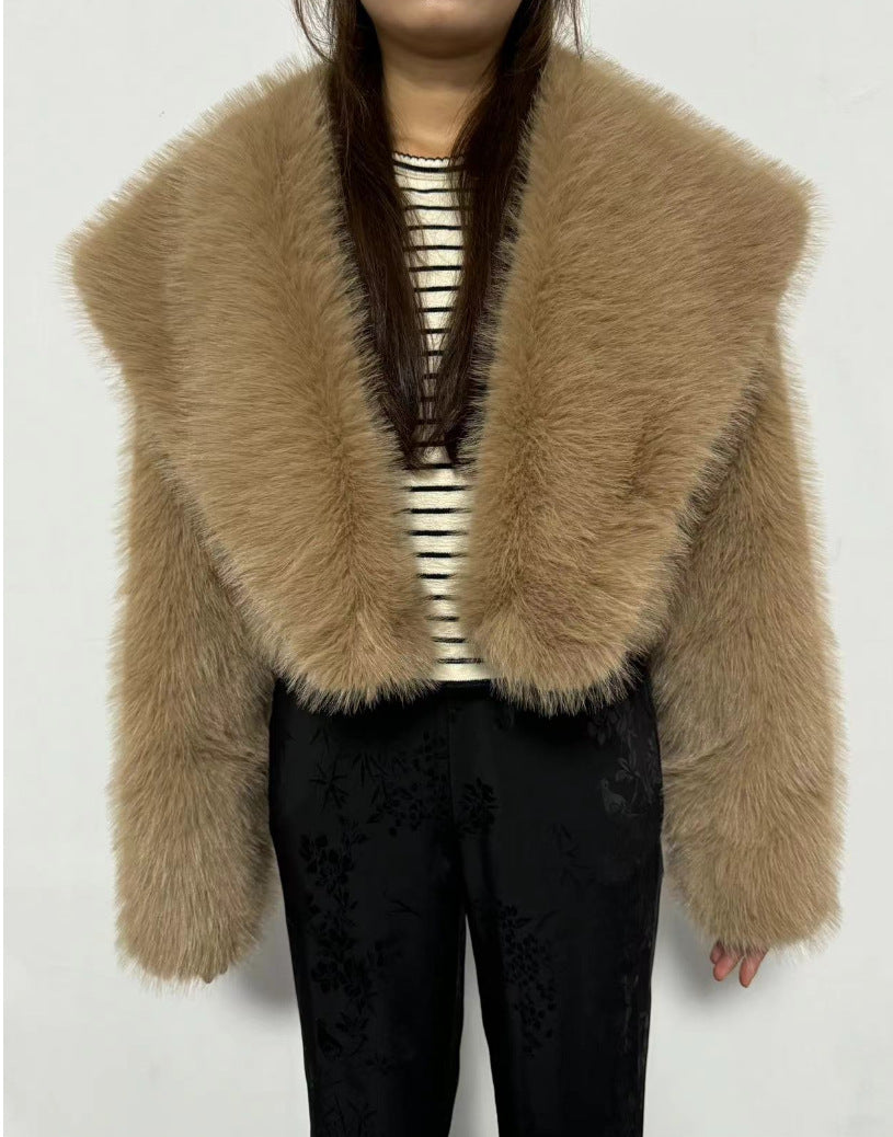 Women's Fur Long Sleeve Coat