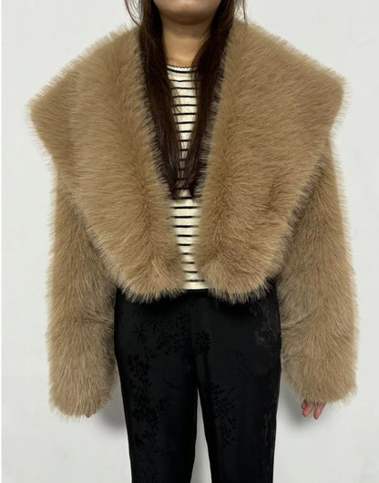 Women's Fur Long Sleeve Coat