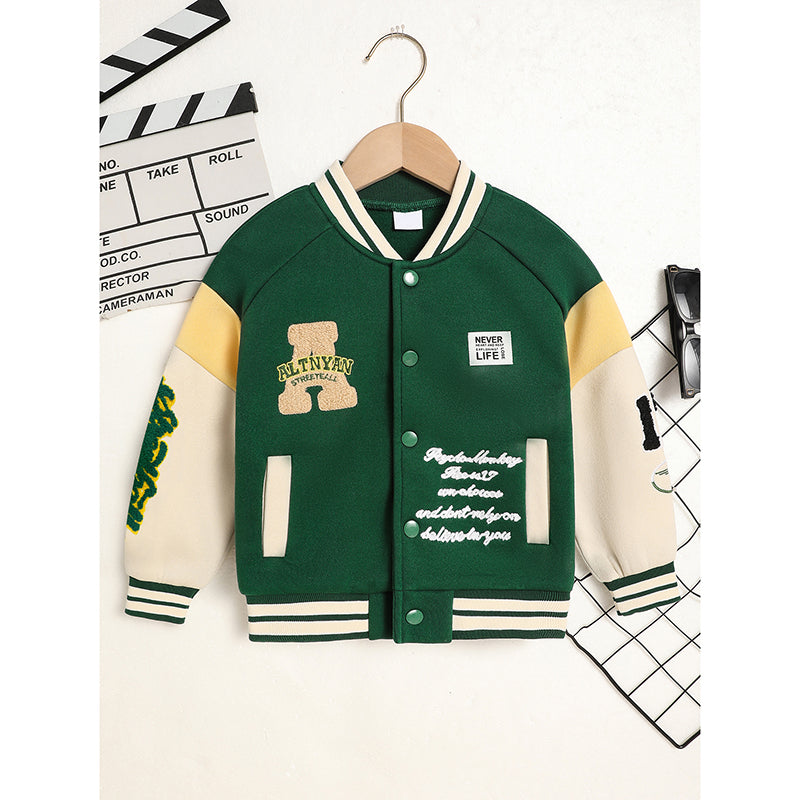 Toddler Kids Baseball Collar Sports Jacket