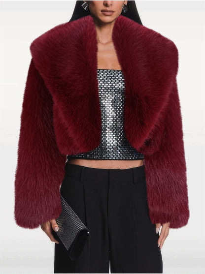 Women's Fur Long Sleeve Coat