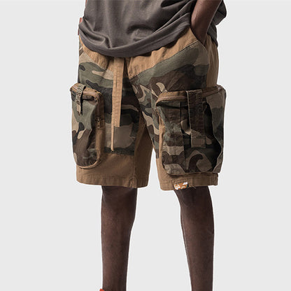 Multi Pocket Camo Cargo Shorts