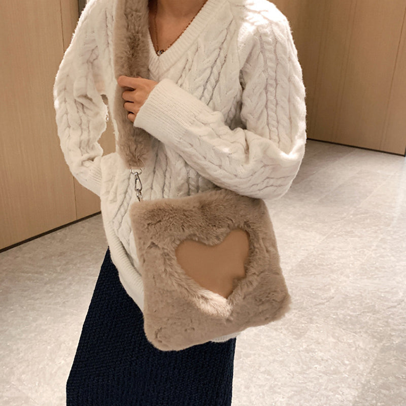 Love Winter Plush Shoulder Bags
