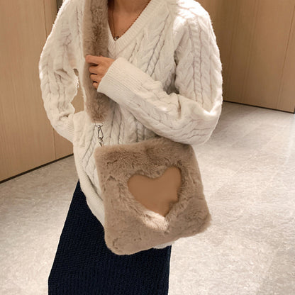 Love Winter Plush Shoulder Bags