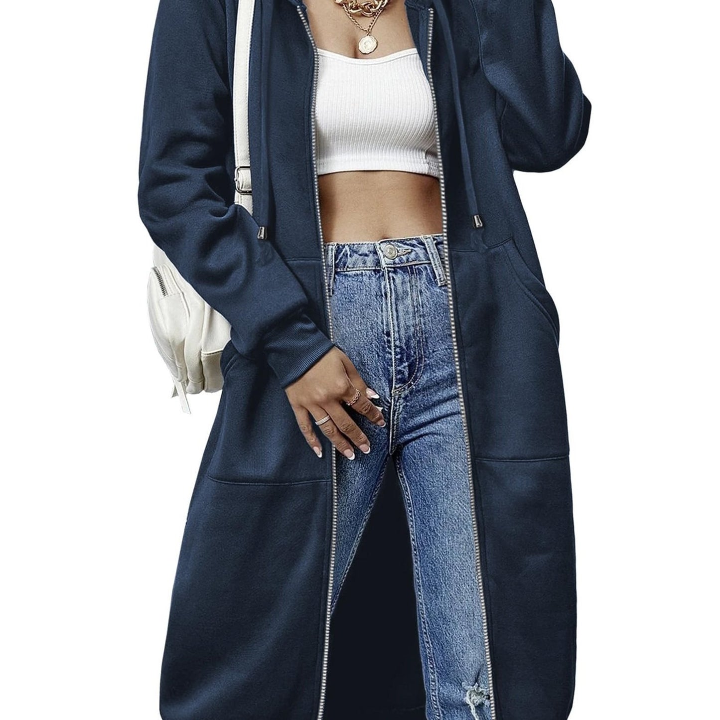 Women'S Casual Long Hoodie Sweatshirt