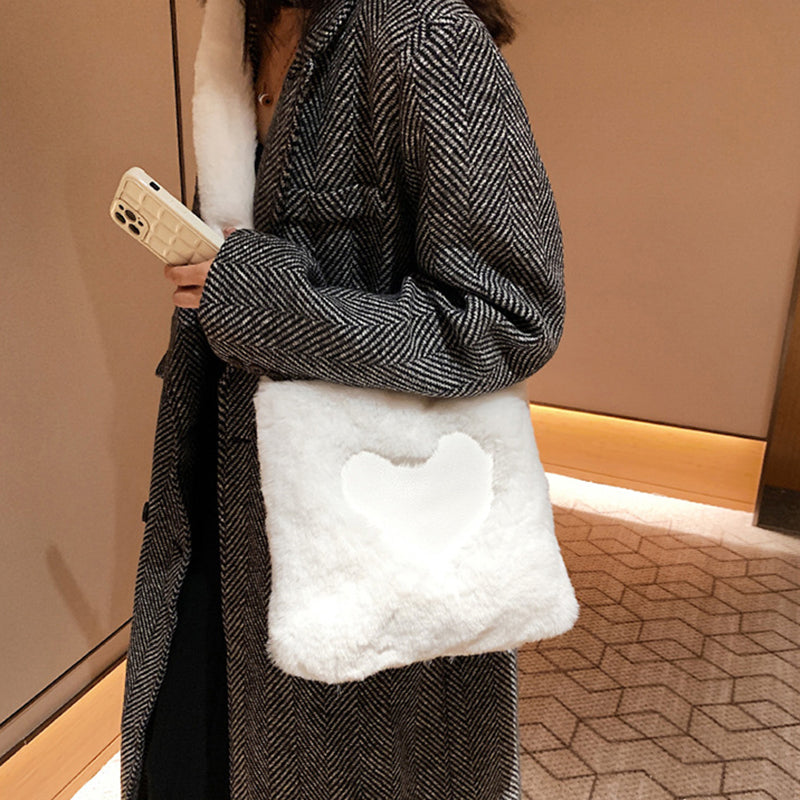 Love Winter Plush Shoulder Bags