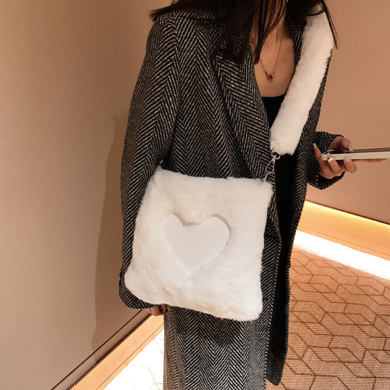 Love Winter Plush Shoulder Bags