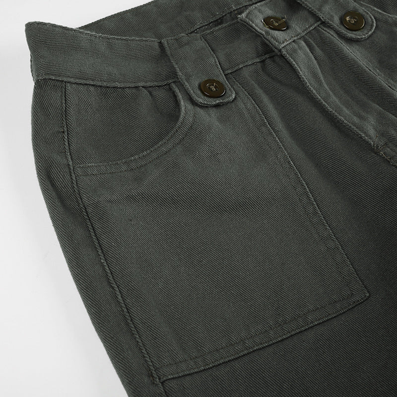 Army Straight-leg Pants Women