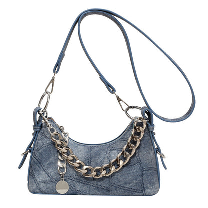 Denim Underarm Chain Bag