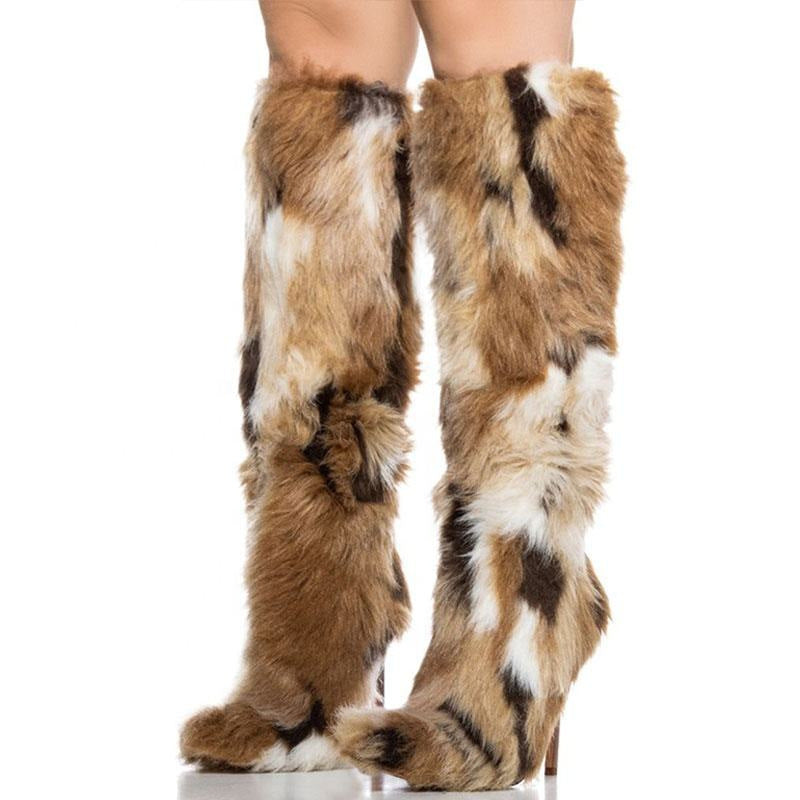 High Heel Faux Fur Boots