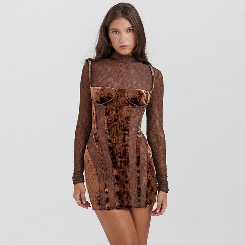 Diamondmax Velvet Winter Dress