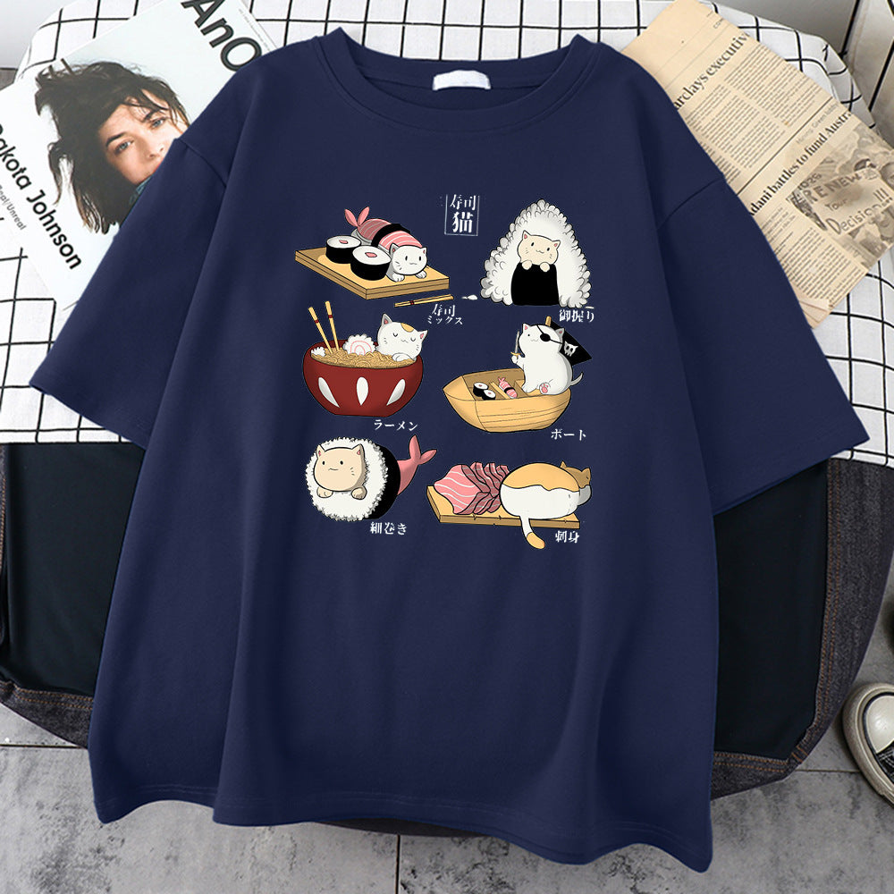 Cat Sushi Men's Cotton Tshirt
