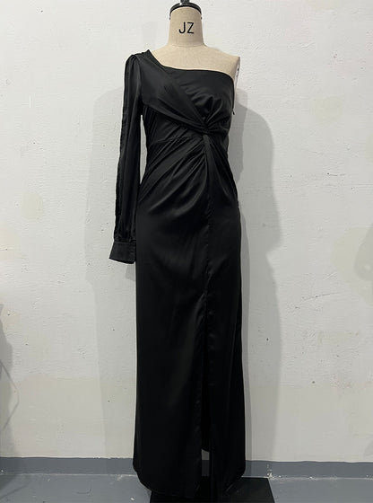 One-shoulder Split Dress