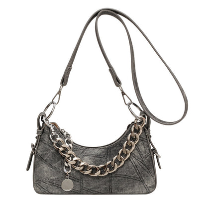 Denim Underarm Chain Bag