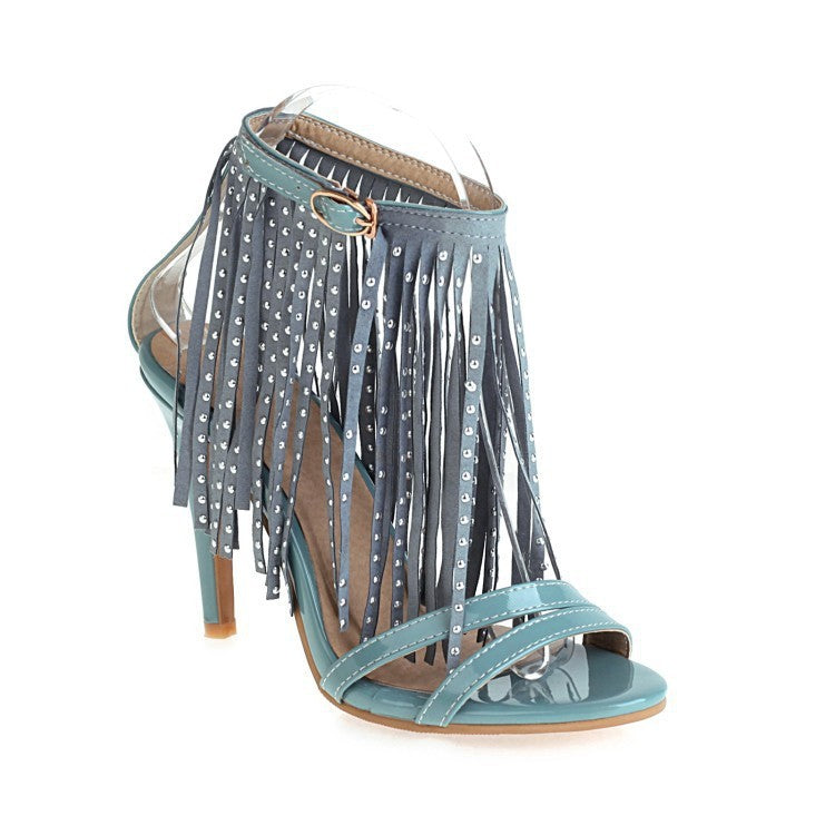 High Heels Denim Sandals