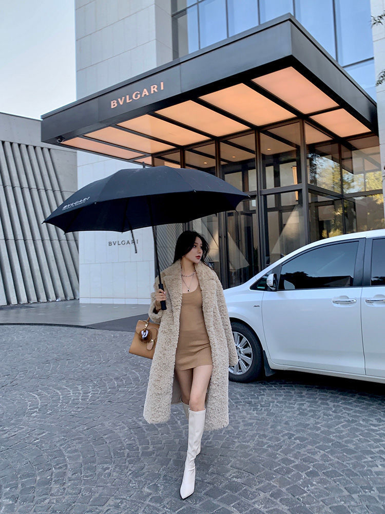 Versatile Thickened Plush Long Coat