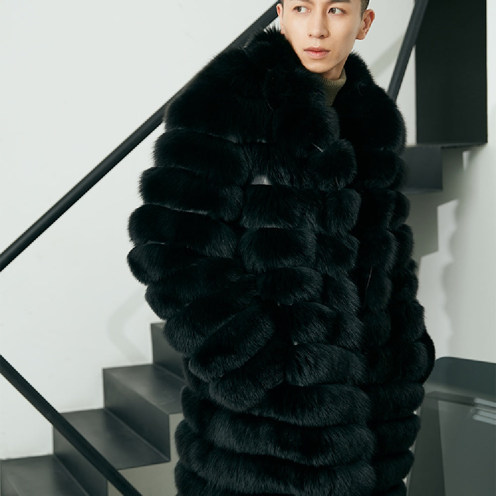 Men's Real Fur Long Coat