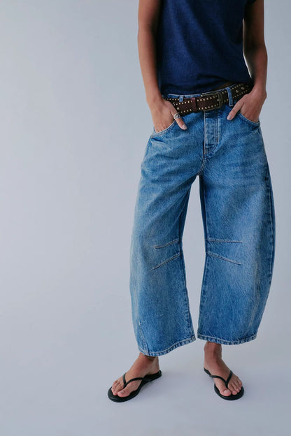 Mid-Rise Barrel Denims