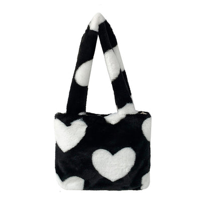 Love Heart Furry Fluffy Bag