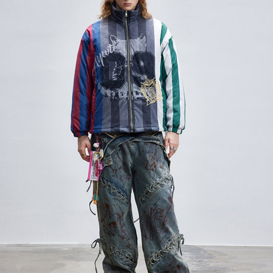 Retro Patchwork Embroidery Rework Jacket