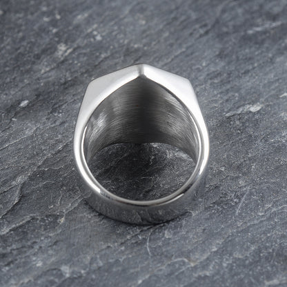 Vintage Hexagon Viking Compass Ring