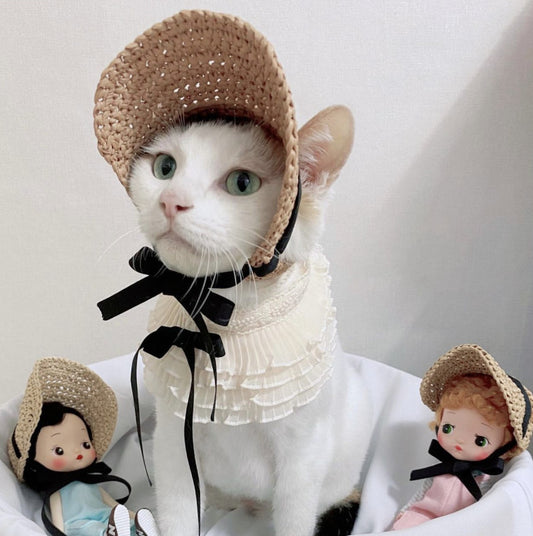 Pet Hat Lace Sun Protection